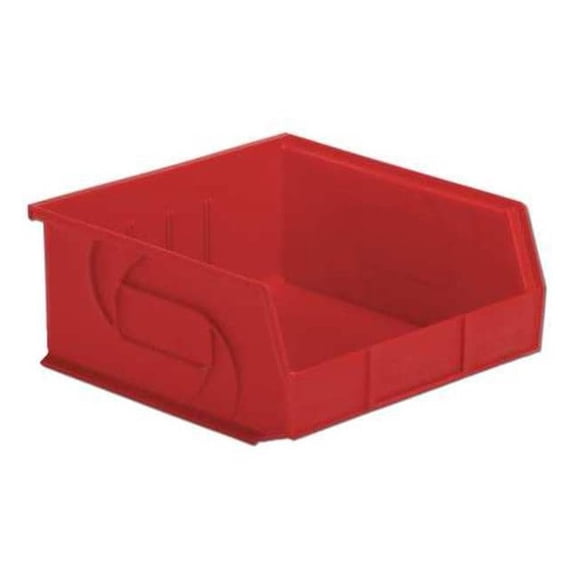 Hang & Stack Storage Bin, Plastic, Red, 5 in H, 11 in W, 10 7/8 in L