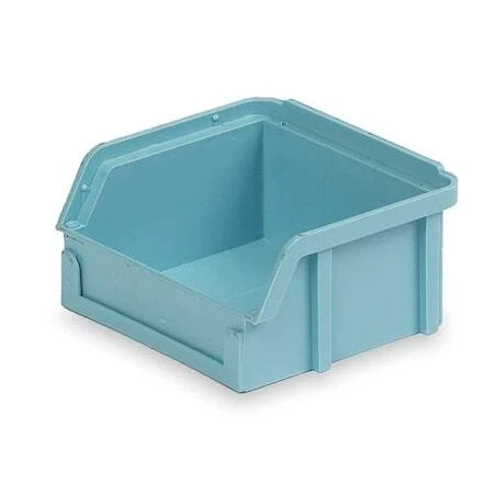 Lewisbins Pb10-F Lt Blue Hang & Stack Storage Bin, Plastic, Light Blue, 2 In H,