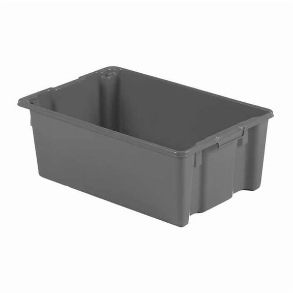 Hang & Stack Storage Bin, Plastic, Gray, 10 1/2 in H, 18 3/4 in W, 28 1/2 in L