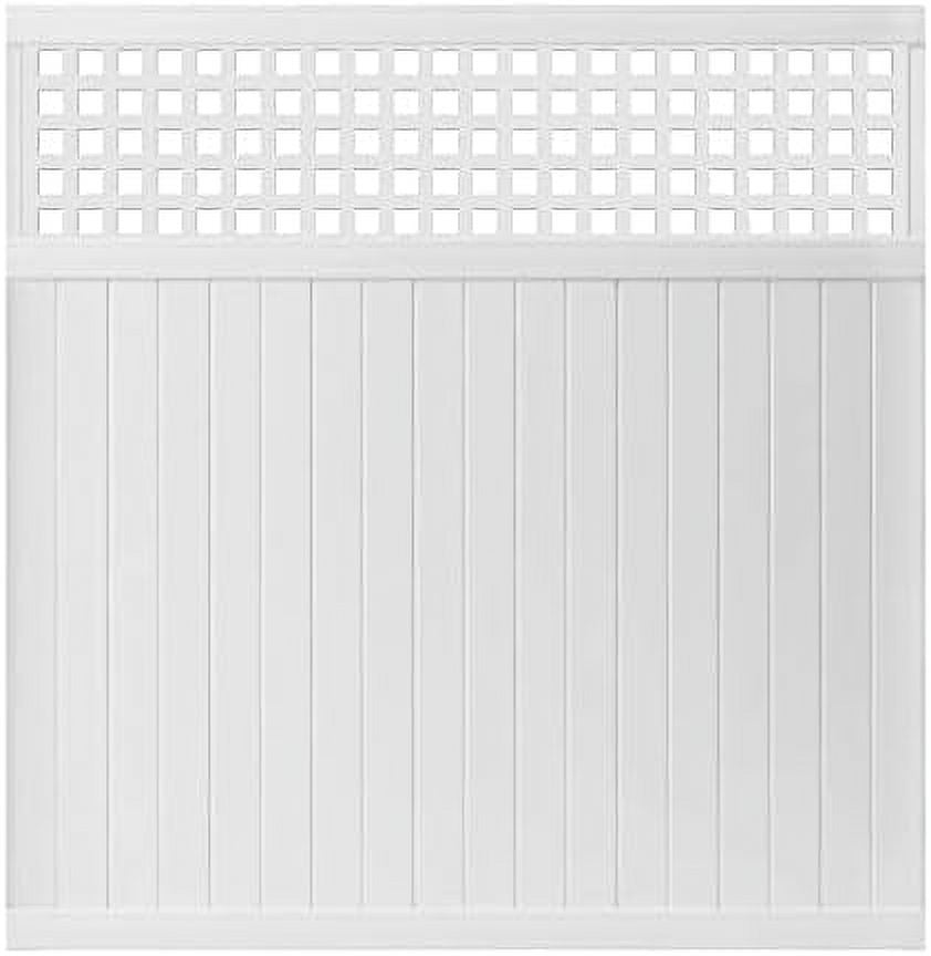 Lewiston 6 Ft. X 6 Ft. White Vinyl Square Lattice Top Fence Panel