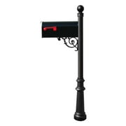 Lewiston  E1 Economy Mailbox System with Fluted Base & Ball Finial, Black