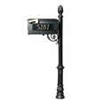 thumbnail image 1 of Lewiston Mailbox post system with ornate base, pineapple finial and 3 cast aluminum personalized address plates, Black, 1 of 1