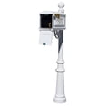 thumbnail image 1 of Lewiston LMC-LKIT-804-WHT Mailbox Locking Insert Post System with Fluted Base, Ball Finial & 3 Cast Plates - White, 1 of 1