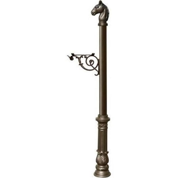 Lewiston LPST-701-BZ Support Bracket Post System with Ornate Base & Horsehead Finial, Bronze