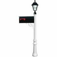 thumbnail image 1 of Lewiston post w/ economy #1 mailbox, fluted base in white color with black solar lamp, 1 of 3