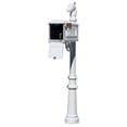 thumbnail image 1 of Lewiston LMC-LKIT-801-WHT Mailbox Locking Insert Post System with Fluted Base, Horsehead Finial & 3 Cast Plates - White, 1 of 1