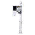 thumbnail image 1 of Lewiston LMC-LKIT-703-WHT Mailbox Locking Insert Post System with Ornate Base, Pineapple Finial & 3 Cast Plates - White, 1 of 1