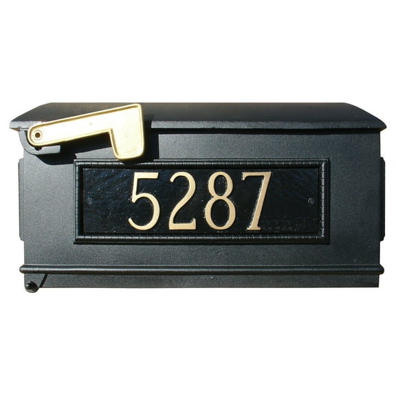 Lewiston LM3P-BL Mailbox with 3 Cast Aluminum Address Plates, Black