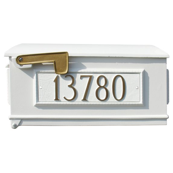 Lewiston Mailbox with 3 Cast Aluminum Address Plates - White