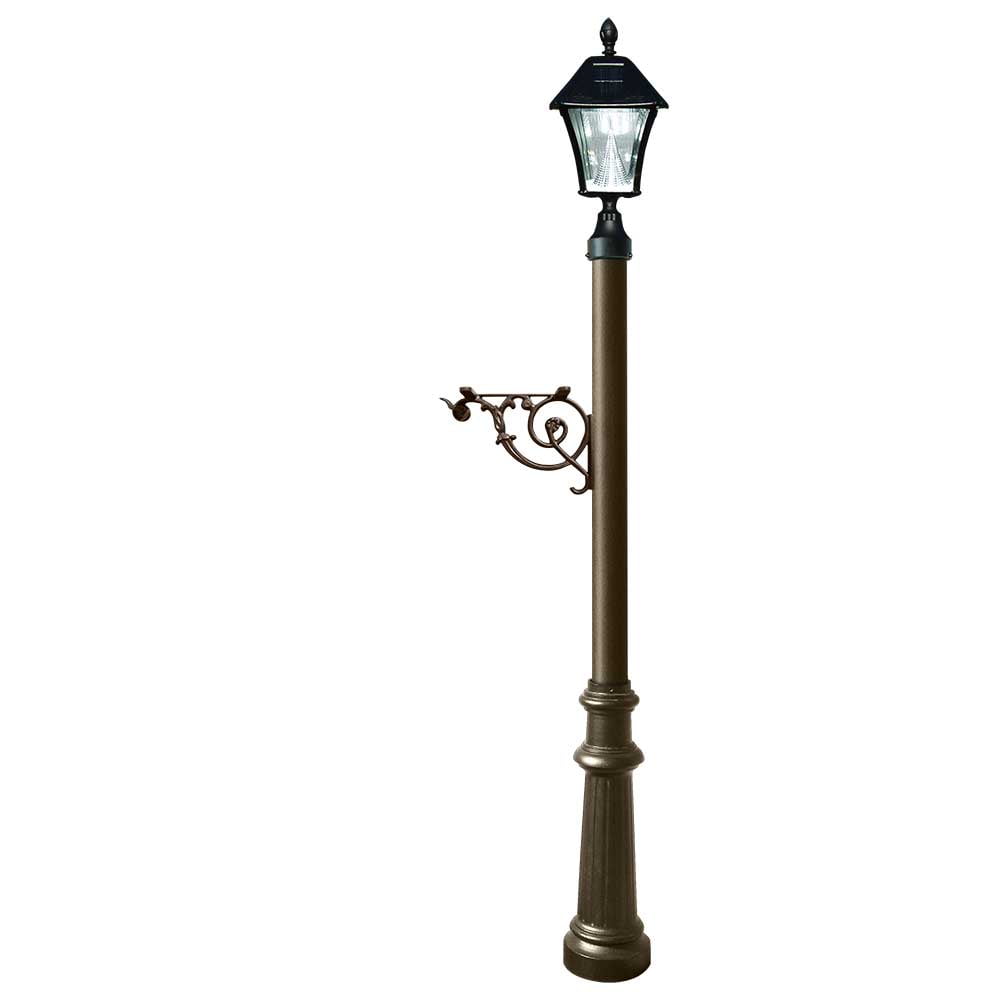 Bronze 5' 2" Traditional Solar Lamp Post with LED Light