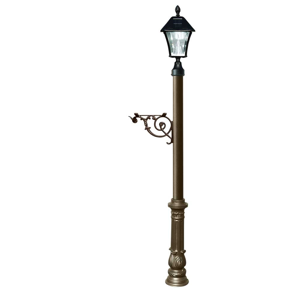Bronze Cast Aluminum Traditional Solar Lamp Post with LED Light