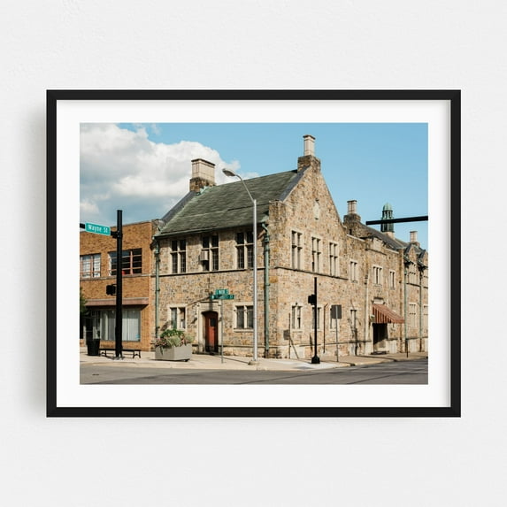 Lewistown Architectural 03 - Lewistown Pennsylvania Photography Architecture Street Photography Vintage Cityscape Rustic Black Framed Wall Art Print 8 x 10 inches