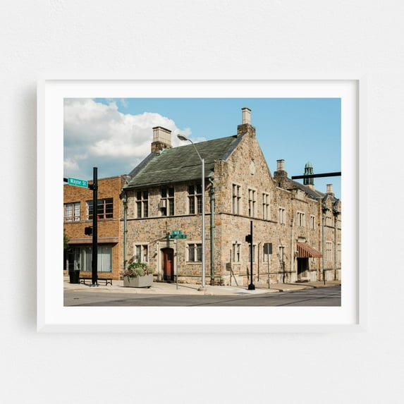 Lewistown Architectural 03 - Lewistown Pennsylvania Photography Architecture Street Photography Vintage Cityscape Rustic White Framed Wall Art Print 12 x 16 inches