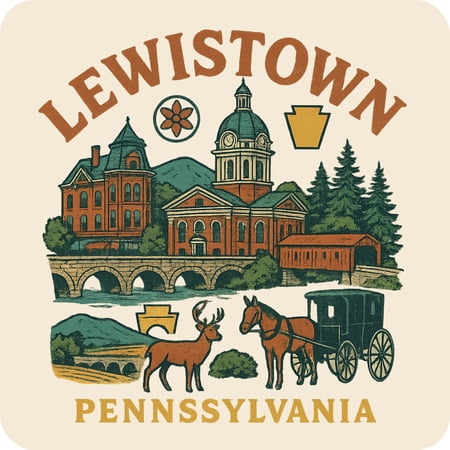 Lewistown Pennsylvania Keepsakes Souvenir Vinyl Sticker – Destination Travel Keepsake Collectible (4-Inches Wide)