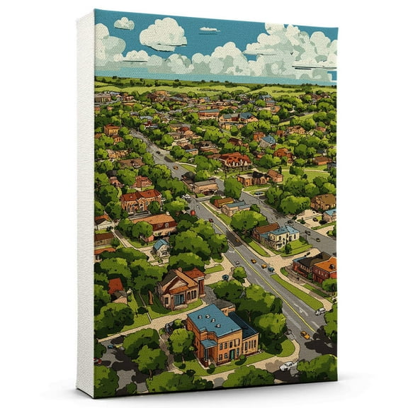 Lewisville Vintage Travel Canvass, Texas Canvas Wall Art, Lewisville Canvas Wall Art, Texas Wall Art Picture Print Decor - 105AZ765