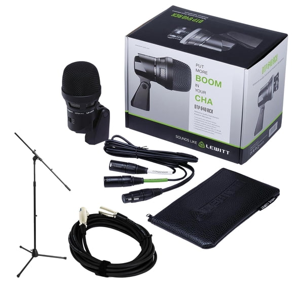 Lewitt DTP-640-REX Microphone Bundle with 20-foot XLR Cable & Stand