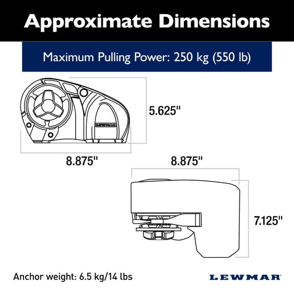 Lewmar Pro-Sport 550G Horizontal Windlass Kit - 12V