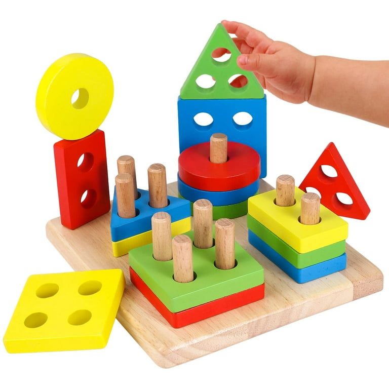 Wooden shapes for kids cheap