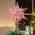 thumbnail image 1 of Lewondr Christmas Star Tree Topper with Timer Function,11 inch Multilayer Hexagonal Tree Toppers with 8 Light Modes for Home Holiday Xmas, USB Remote Controlled,Pink, 1 of 8