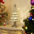 Lewondr Christmas Tree Lamp, 14 Inch Battery Powered Crystal Treetop