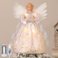 thumbnail image 1 of Lewondr Christmas Tree Topper Angel, 12" Light Up Angel Tree Topper with Wings, 8 Modes 6 Hrs Timer Christmas Treetop for Holiday Home Decor, Silver, 1 of 8