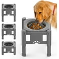 thumbnail image 1 of Lewondr Elevated Slow Feeder Dog Bowls, Raised Dog Food Bowls with 3 Heights (6.1", 7.7", 9.3") Adjustable Dog Slow Feeder Bowl Non-Slip Dog Bowl Stand for Medium Large Breed, Grey, 1 of 8