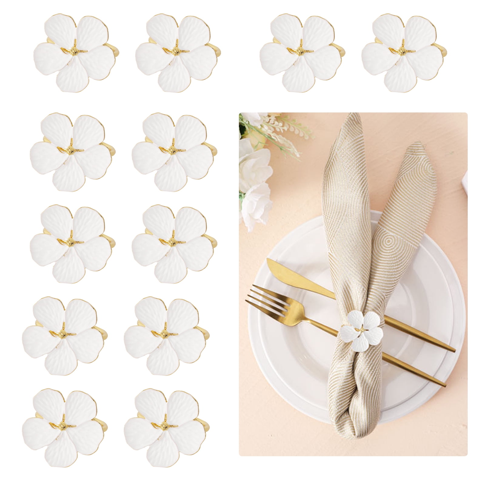 Saro Lifestyle Table Napkin Picks With Flower Design (set Of 12) : Target