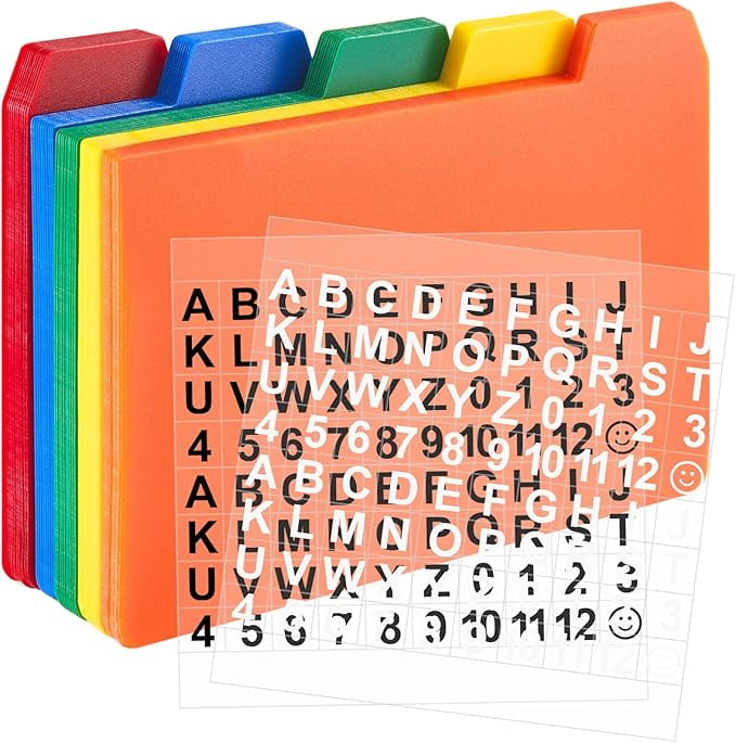Lewtemi 50 Pieces Index Card Dividers Index Card Guide Set with Tabs