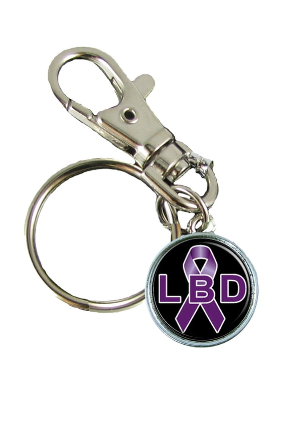 Lewy Body Dementia Awareness Keychain Support Silver Plated Jewelry Key Chain