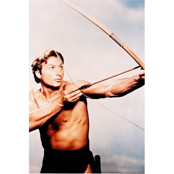 Lex Barker Firing Bow & Arrow Tarzan Color 24x36 Poster