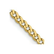Lex & Lu 14k Yellow Gold 2.2mm Beveled Curb Chain Necklace or Bracelet LAL1305