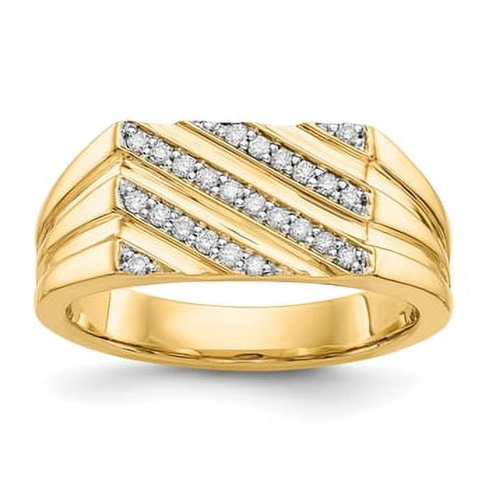 Lex & Lu 14k Yellow Gold Diamond Mens Ring LAL14225 Size 10