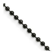 Lex & Lu Chisel Stainless Steel 2.40 mm Beaded Ball Antiqued Chain Necklace