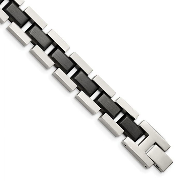 Mens Stainless Steel Bracelets - Gunmetal & Rose Gold ID Bracelets