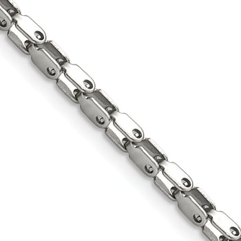 Lex & Lu Chisel Stainless Steel Polished Fancy Link Chain Necklace LAL151859