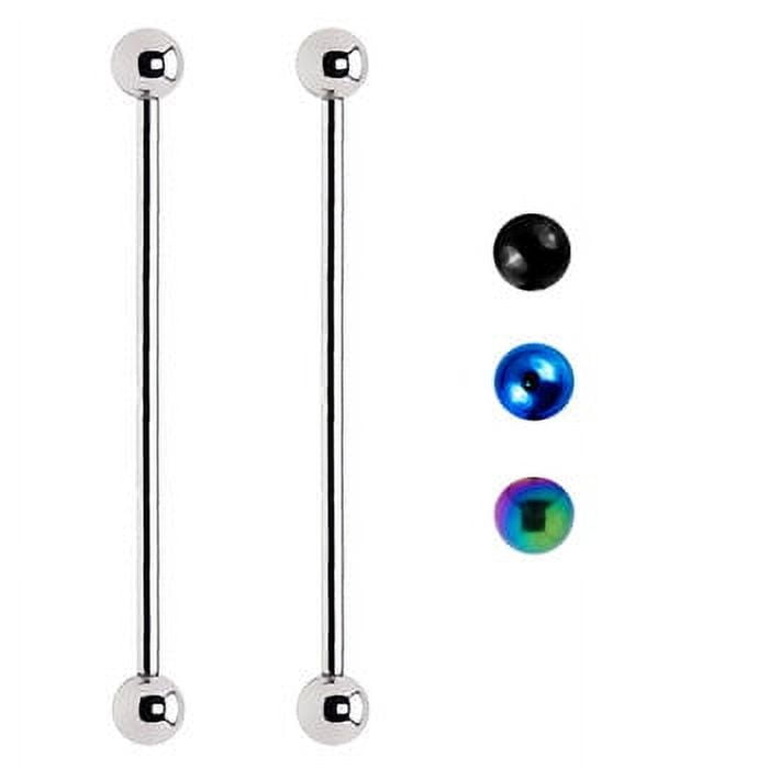 Surgical Steel Dice Centre Straight Barbell Industrial Ring Surgical Steel Dice Centre Straight Barbell Industrial Ring
