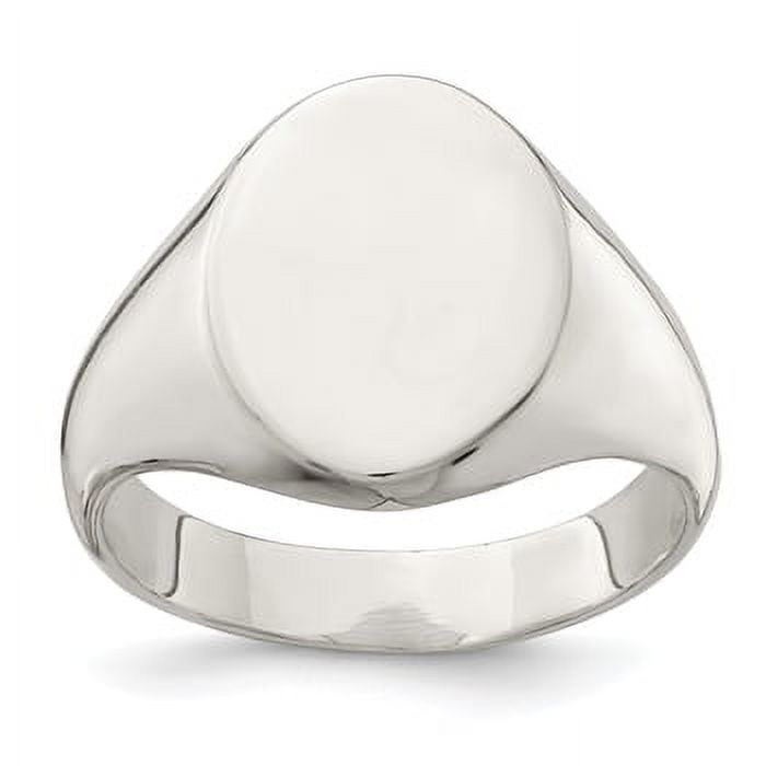 Sterling Silver 15x12mm Solid Closed Back Signet Ring - (Men's Sizes) Sterling Silver 15x12mm Solid Closed Back Signet Ring - (Men's Sizes)