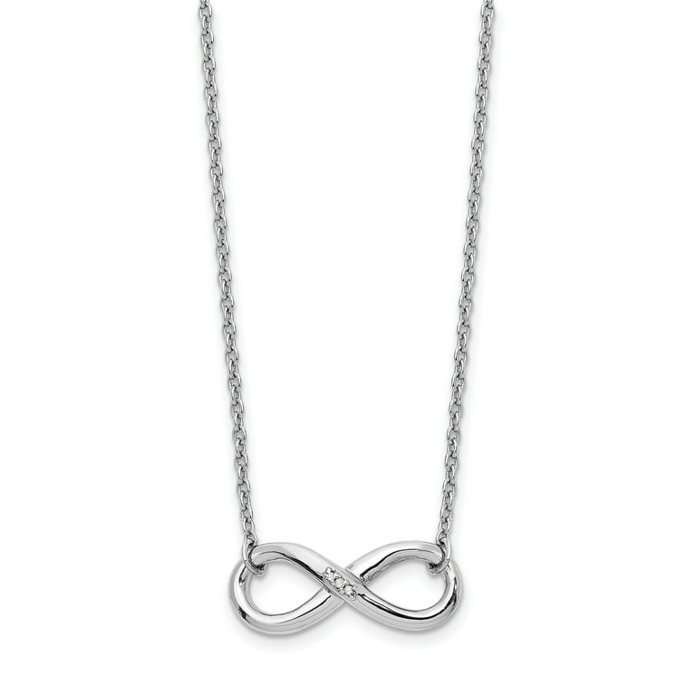 Sterling Silver White Ice Infinity Diamond Necklace Sterling Silver White Ice Infinity Diamond Necklace