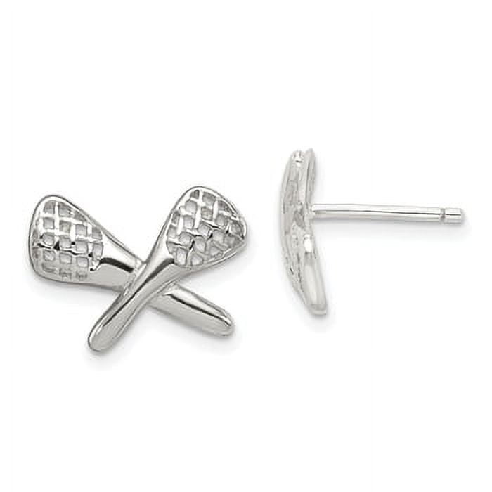 Lex & Lu Sterling Silver Lacrosse Earrings