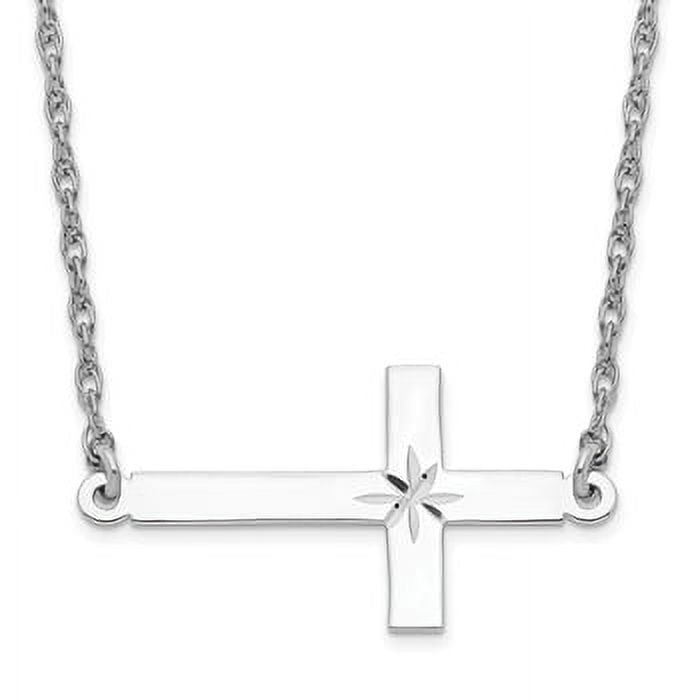 Sterling Silver Sideways D Necklace Sideways Cross Necklace For