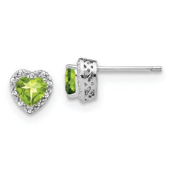 Sterling Silver Peridot and Diamond Earrings LAL1452