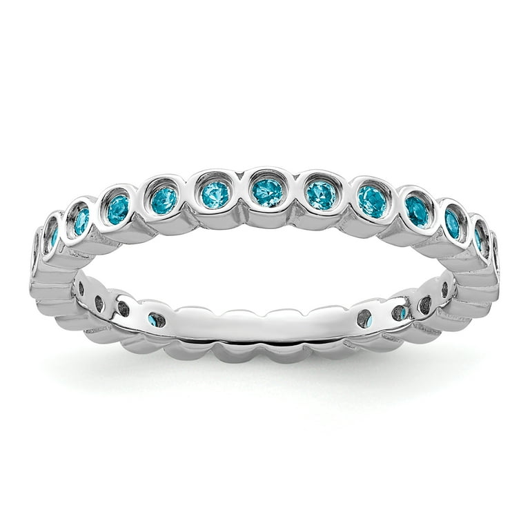 Sterling Silver Stackable Expressions Blue Topaz Eternity Ring Sterling Silver Stackable Expressions Blue Topaz Eternity Ring