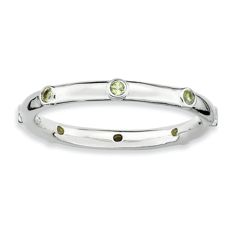 Lex & Lu Sterling Silver Stackable Expressions Peridot Ring