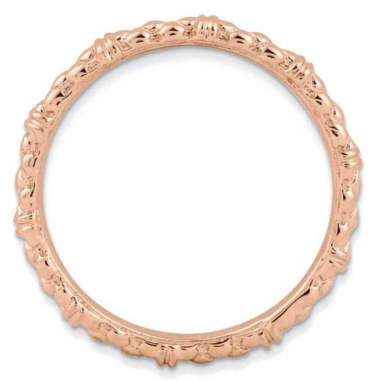 Rose Gold Sterling Silver Stackable Expressions Cable Design Ring Rose Gold Sterling Silver Stackable Expressions Cable Design Ring