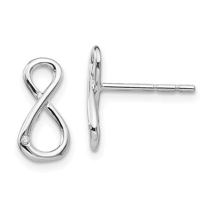 Sterling Silver White Ice Diamond Infinity Symbol Post Earrings Sterling Silver White Ice Diamond Infinity Symbol Post Earrings