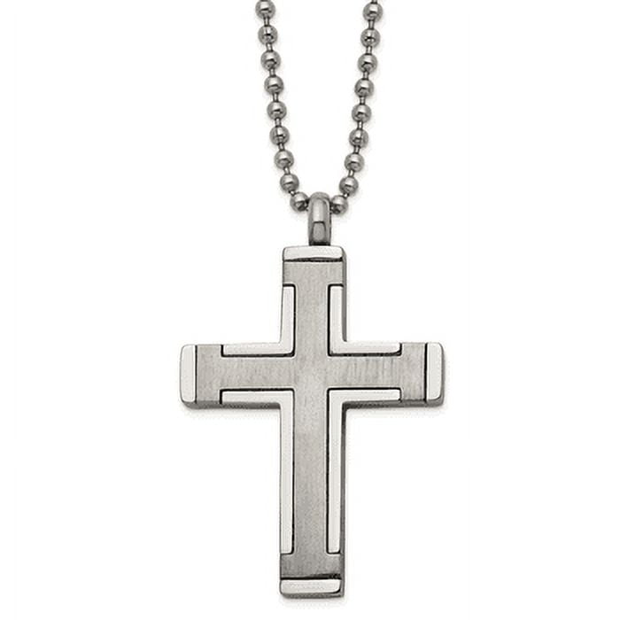 Titanium Brushed and Polished Cross 22 Titanium Brushed and Polished Cross 22