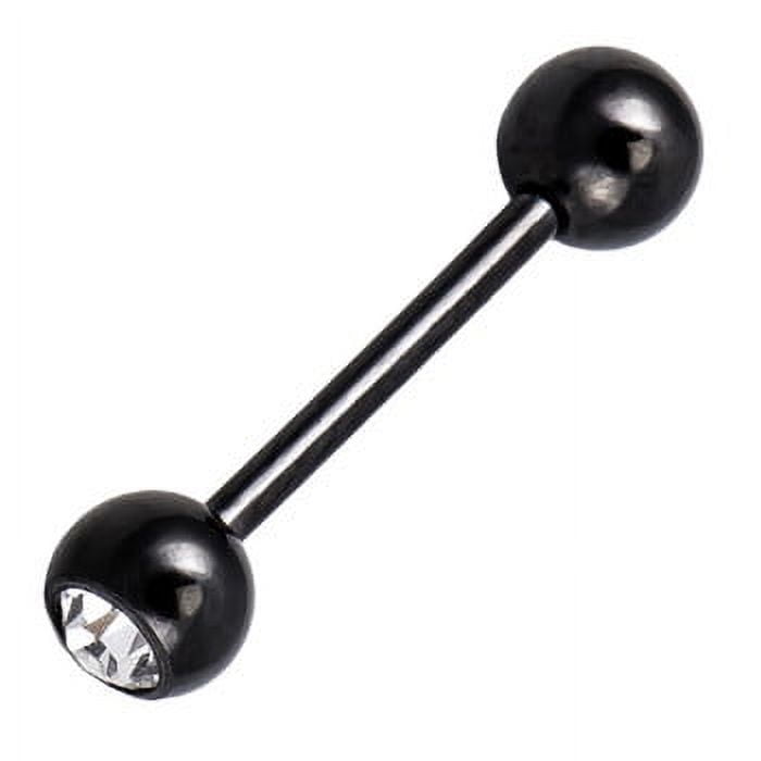 10 Piece 14G Titanium Steel Barbell Piercing Jewelry Set - For Tongue, Nipple, More