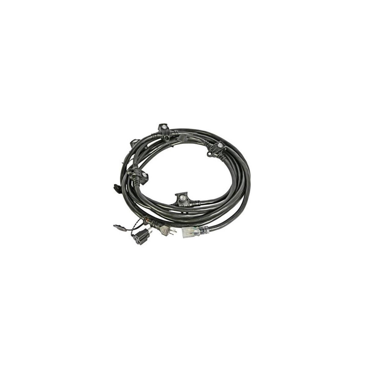 Lex Orchestra String 20 Amp 12/3 STW NEMA 5-20 Plug, NEMA 5-15 Extension Cord, 6-Receptacles, 23', Black