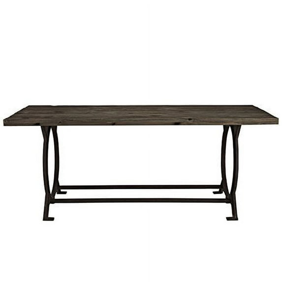 LexMod Effuse Wood Top Dining Table in Brown