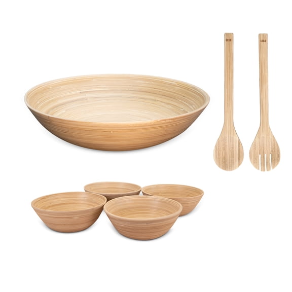 Lexa Bamboo 6 Piece Salad Serving Set, Natural
